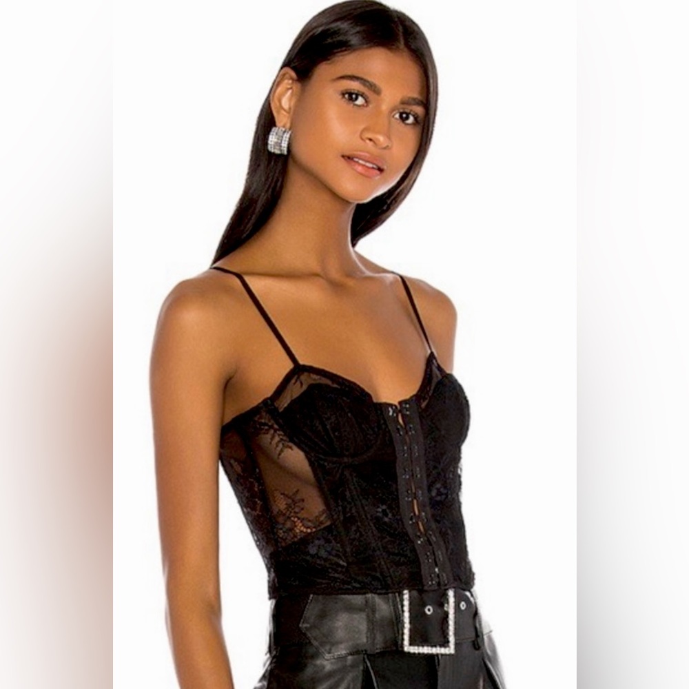 GRLFRND collections black lace bustier corset top
